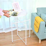 Nilight Side Table, End Table Metal Small Table Indoor Outdoor & Snack Bedside Table Sofa Side Snack Table Accent Coffee Table Living Room Bedroom Balcony 1 Layer (White), view 5