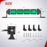 Nilight Slim LED Light Bar 2Pcs 7 Inch 16LED Single Row Spot Flood Combo Green Off Road Driving Fog Fishing Hunting Lighting for 12V 24V ATV UTV Pickup Truck Tractor Boat, view 2
