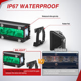 Nilight Slim LED Light Bar 2Pcs 7 Inch 16LED Single Row Spot Flood Combo Green Off Road Driving Fog Fishing Hunting Lighting for 12V 24V ATV UTV Pickup Truck Tractor Boat, view 5