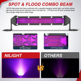 Nilight Slim LED Light Bar 2Pcs 7 Inch 16LED Single Row Spot Flood Combo Purple Off Road Driving Decoration Neon Hunting Lighting for 12V 24V ATV UTV Pickup Truck Tractor, view 3