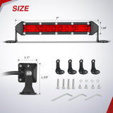 Nilight Slim LED Light Bar 2Pcs 7 Inch 16LED Single Row Spot Flood Combo Red Off Road Driving Fog Fishing Hunting Emergency Safety Signal Lighting for 12V 24V ATV UTV Pickup Truck Boat Forklift, view 2