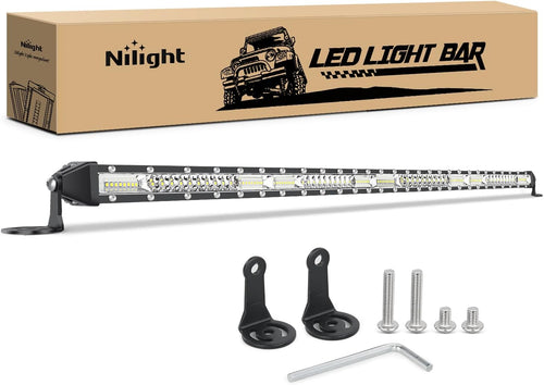 Nilight Slim LED Light Bar 40 Inch 104LED Single Row Spot Flood Combo Fog Lights Driving Light Work Lights Roof Bumper Lamp Offroad Lighting for 4x4 Trucks SUV ATV UTV