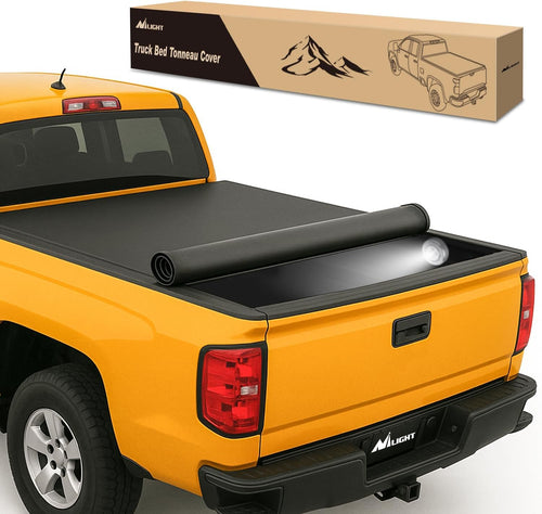 Nilight Soft Roll-Up Tonneau Cover Compatible with Chevy Silverado/GMC Sierra 1500 2007 2008 2009 2010 2011 2012 2013-6.5ft Truck Bed Cover