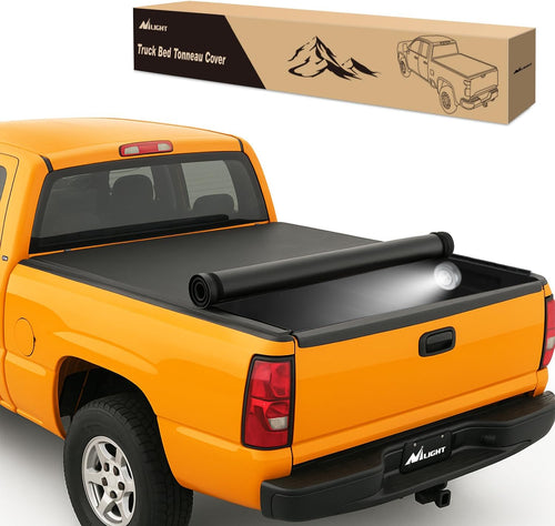 Nilight Soft Roll-Up Tonneau Cover Compatible with Chevy Silverado/GMC Sierra 1500 2500 3500 & HD Models 1999-2006–6.5ft Truck Bed Cover