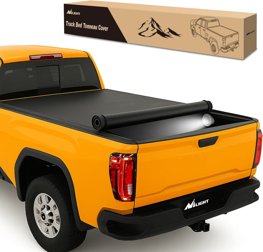 Nilight Soft Roll-Up Tonneau Cover Compatible with Chevy Silverado/GMC Sierra 2500 HD 3500 HD 2020-2026, 6.9ft Truck Bed Cover