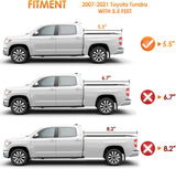 Nilight Soft Roll-Up Tonneau Cover Compatible with Toyota Tundra 2007 2008 2009 2010 2011 2012 2013 2014 2015 2016 2017 2018 2019 2020 2021– 5.5ft Truck Bed Cover, view 4