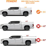 Nilight Soft Roll-Up Tonneau Cover for Toyota Tundra 2022 2023 2024 2025 2026 5.5ft Bed, Low Profile Weather-Resistant Truck Bed Cover, Cargo Protection, view 4