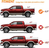 Nilight Soft Roll Up Truck Bed Tonneau Cover Compatible with Ram 1500 2009 2010 2011 2012 2013 2014 2015 2016 2017 2018,5.7ft, view 5