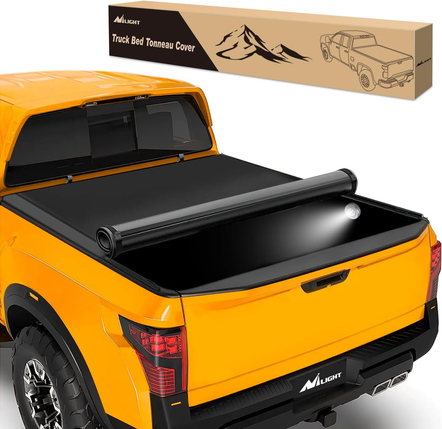 Nilight Soft Roll-Up Truck Bed Tonneau Cover for Nissan Titan 2017-2026 5.5ft Bed, Waterproof Low Profile Vinyl Pickup Bed Cover