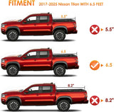 Nilight Soft Roll-Up Truck Bed Tonneau Cover for Nissan Titan 2017-2026 6.5ft Bed, Waterproof Low Profile Vinyl Pickup Bed Cover, view 4