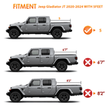 Nilight 2020 2021 2022 2023 2024 Jeep Gladiator JT 6.5ft Soft Roll Up Truck Tonneau Cover, view 3