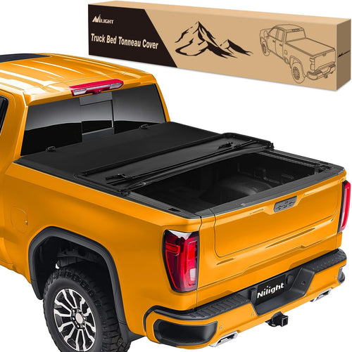 Nilight Soft Tri-fold Truck Bed Tonneau Cover Compatible with Chevy Silverado 1500/GMC Sierra 1500 2007-2026-5.9ft