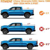Nilight Soft Tri-fold Truck Bed Tonneau Cover Compatible with Chevy Silverado 1500/GMC Sierra 1500 2007-2026-5.9ft, view 5