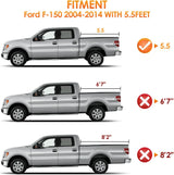 Nilight Soft Tri-fold Truck Bed Tonneau Cover Compatible with Ford F150 2004 2005 2006 2007 2008 2009 2010 2011 2012 2013 2014-5.5ft, view 6