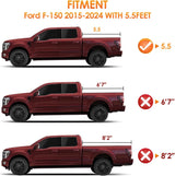 Nilight Soft Tri-fold Truck Bed Tonneau Cover Compatible with Ford F150 2015 2016 2017 2018 2019 2020 2021 2022 2023 2024 2025 2026-5.5ft, view 5