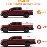 Nilight Soft Tri-fold Truck Bed Tonneau Cover Compatible with Ford F150 2015 2016 2017 2018 2019 2020 2021 2022 2023 2024 2025-6.5ft, view 5