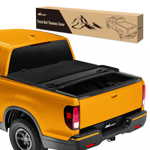 Nilight Soft Tri-fold Truck Bed Tonneau Cover Compatible with Honda Ridgeline 2017 2018 2019 2020 2021 2022 2023 2024 2025 2026-5ft