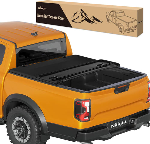 Nilight Soft Tri-fold Truck Bed Tonneau Cover Fits for 2019 2020 2021 2022 2023 Ford Ranger-6ft