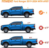 Nilight Soft Tri-fold Truck Bed Tonneau Cover Fits for 2019 2020 2021 2022 2023 Ford Ranger-6ft, view 5