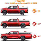 Nilight Soft Tri-fold Truck Bed Tonneau Cover Fits for Toyota Tundra 2022 2023 2024-6.5ft, view 3