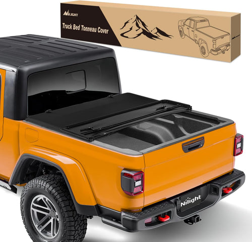 Nilight Soft Tri-Fold Truck Bed Tonneau Cover for Jeep Gladiator JT 2020–2026, 5ft Bed, Weather Resistant Low Profile Cargo Protection
