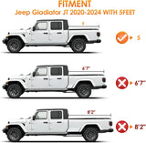 Nilight Soft Tri-Fold Truck Bed Tonneau Cover for Jeep Gladiator JT 2020–2026, 5ft Bed, Weather Resistant Low Profile Cargo Protection, view 4