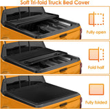 Nilight Soft Tri-Fold Truck Bed Tonneau Cover for Jeep Gladiator JT 2020–2026, 5ft Bed, Weather Resistant Low Profile Cargo Protection, view 5