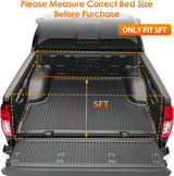 Nilight Soft Tri-Fold Truck Bed Tonneau Cover for Nissan Frontier 2005-2025 5ft Bed, Waterproof Low Profile PVC Pickup Bed Cover, view 5