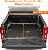 Nilight Soft Tri-Fold Truck Bed Tonneau Cover for Nissan Titan 2004-2014 5.5ft Bed with Track System, Waterproof Low Profile PVC Pickup Bed Cover, view 3