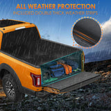 Nilight Soft Tri-Fold Truck Bed Tonneau Cover for Nissan Titan 2004-2014 5.5ft Bed with Track System, Waterproof Low Profile PVC Pickup Bed Cover, view 6