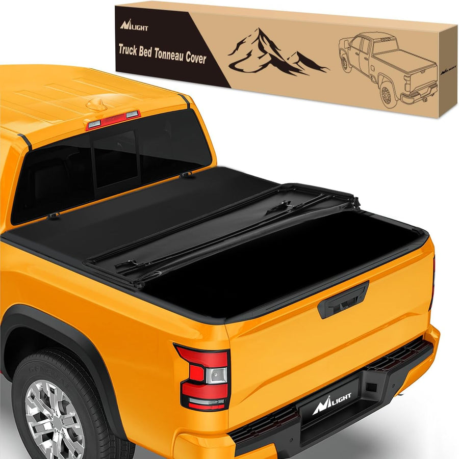Nilight Soft Tri-Fold Truck Bed Tonneau Cover for Nissan Titan 2017-2025 5.5ft Bed, Waterproof Low Profile PVC Pickup Bed Cover