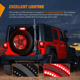 Nilight Spare Tire Brake Light Red Double Row LED Ring 3rd Third Stop Rear Wheel Lights Plug and Play Fit for 2007-2017 Jeep Wrangler JK JKU, view 5