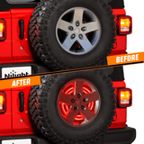 Nilight Spare Tire Brake Light Red Double Row LED Ring 3rd Third Stop Rear Wheel Lights Plug and Play Fit for 2007-2017 Jeep Wrangler JK JKU, view 6