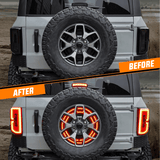 Nilight 2 PCS Spare Tire Brake Light Red Double Row LED Ring 3rd Third Stop Rear Wheel Lights Plug and Play Fit for 2021 2022 2023 2024 2025 Ford Bronco 2/4 Doors (25% OFF Final Checkout), view 4