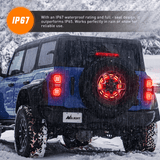 Nilight 2 PCS Spare Tire Brake Light Red Double Row LED Ring 3rd Third Stop Rear Wheel Lights Plug and Play Fit for 2021 2022 2023 2024 2025 Ford Bronco 2/4 Doors (25% OFF Final Checkout), view 6