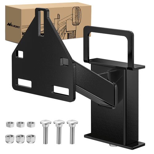Nilight Spare Tire Carrier Mount Stake Pocket Boat 3-Nuts Trailer Bracket Utility Trailer Accessories Fits 4 & 5 & 6 Lugs Trailer Wheels on 4Inch 4.5Inch 4.75Inch 5Inch 5.5Inch and 6Inch Bolt Patterns 150 Lbs