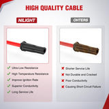 Nilight Spark Plug Wire 10.2 mm High Performance Ignition Wire Compatible with Cadillac Escalade, Chevy Silverado Suburban Tahoe GMC Sierra Yukon Replaces for 9748HH, view 6