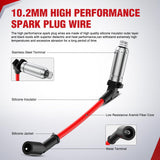 Nilight Spark Plug Wire 10.2 mm High Performance Ignition Wire Compatible with Chevy GMC Sierra Yukon Silverado Suburban V8 Engine Replaces for 48322R, view 3