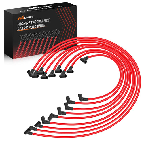 Nilight Spark Plug Wire 10.5 mm 90 Degree Boots High Performance Ignition Wire Compatible with Chevy SBC BBC 305 350 454 Electronic V8 Engine with HEI Distributor