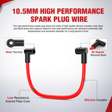 Nilight Spark Plug Wire 10.5 mm 90 Degree Boots High Performance Ignition Wire Compatible with Chevy SBC BBC 305 350 454 Electronic V8 Engine with HEI Distributor, view 3