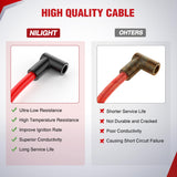 Nilight Spark Plug Wire 10.5 mm 90 Degree Boots High Performance Ignition Wire Compatible with Chevy SBC BBC 305 350 454 Electronic V8 Engine with HEI Distributor, view 6