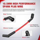 Nilight Spark Plug Wire 10.5 mm High Performance Ignition Wire Replacement for LSx LS1 LS2 LS3 LS6 LS7, view 3