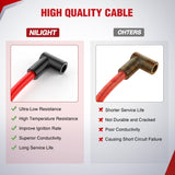 Nilight Spark Plug Wire 10.5 mm Straight Boots High Performance Ignition Wire Compatible with Chevy SBC BBC 305 350 454 Electronic V8 Engine with HEI Distributor, view 6
