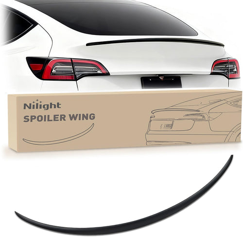 Nilight Spoiler Compatible with Tesla Model Y 2020 2021 2022 2023 2024 Spoilers for Cars Rear Spoiler Wing ABS Sporty Rear Trunk Lip Exterior Accessories Easy No-Drill Installation, Matte Black