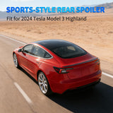 Nilight Spoiler Fit for Tesla Model 3 Highland 2024 2025 2026 Spoilers for Cars Rear Spoiler Wing Sporty Rear Trunk Lip Exterior Accessories No-Drill Installation ABS Carbon Fiber Pattern, Matte Black (25% OFF Final Checkout), view 5