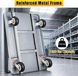 Nilight Stainless Steel Platform Cart 1320 lbs Heavy Duty Flatbed Push Dolly with 5 Inch Rubber Wheels 36 x 24 Inch Platform Truck for Warehouse Industrial Use Black, view 3