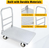 Nilight Stainless Steel Platform Cart 1320 lbs Heavy Duty Flatbed Push Dolly with 5 Inch Rubber Wheels 36 x 24 Inch Platform Truck for Warehouse Industrial Use Black, view 6