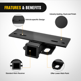 Nilight Step Hitch Bumper Mount 2 Inch Receiver Bolt-On Bike Hitch Receiver Tube Trailer Truck RV Cargo Receiver Hitch 5000 Lbs Powder Coated, view 3