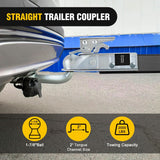 Nilight Straight Trailer Coupler with Security Latch&Chain for 1-7/8 Inch Hitch Ball, 2-Inch Channel,2000 LBS, Heavy Duty Trailler Tongue Coupler for Station Wagon, Truck, Bolted & welded installation, view 2