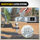 Nilight Straight Trailer Coupler with Security Latch&Chain for 1-7/8 Inch Hitch Ball, 3-Inch Channel,2000 LBS,Heavy Duty Trailler Tongue Coupler for Station Wagon, Truck, Bolted & Welded Installation, view 3